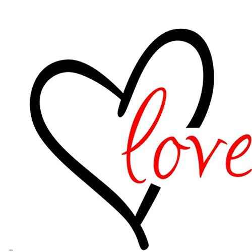BIBITIME 16.93" x 16.93" Black Heart Red Love Wall Decal Valentine's Day Vinyl Sticker for Baby Infants Toddlers Nursery Bedroom Children Kids Room Decor Art PVC Murals