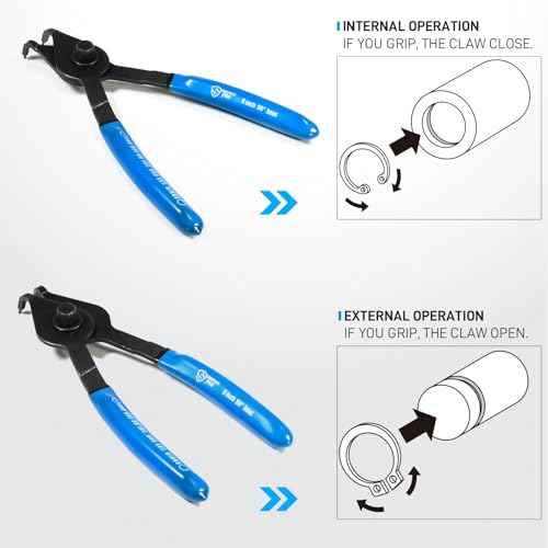 Heavy Duty Snap Ring Pliers Set, 8pcs Convertible Internal External Circlip Pliers with 4pcs Hook Picks for Circlip Removal, with Storage Case