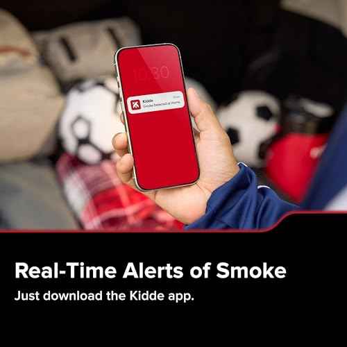 Kidde Hardwired Kidde App Enabled Smart Smoke Detector with AA Backup Battery, Interconnected Alarm