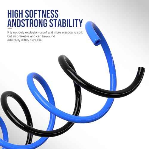 1/2 Air line,1/2 inch OD Air Hose Kit,Airline Tubing Repair Kit Compressor Tube with Push to Connectors Fittings(Blue-32.8FT/10M)