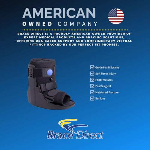 Brace Direct Air Cam Walker Fracture Boot - Short - Orthopedic Medical Walking Boot for Foot & Ankle Fractures, Sprains & Injury Stabilization Size M (Men’s US 7.5-10 / Women’s US 8.5-11.5)