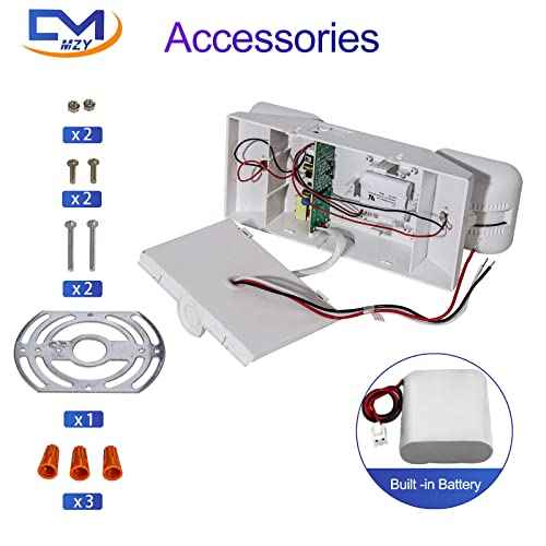 CM MZY Emergency Lights with Battery Backup,Commercial Emergency Light,Two Adjustable LED Light Head Emergency Lighting Fixtures,120-277V AC, UL Certified,2 Pack
