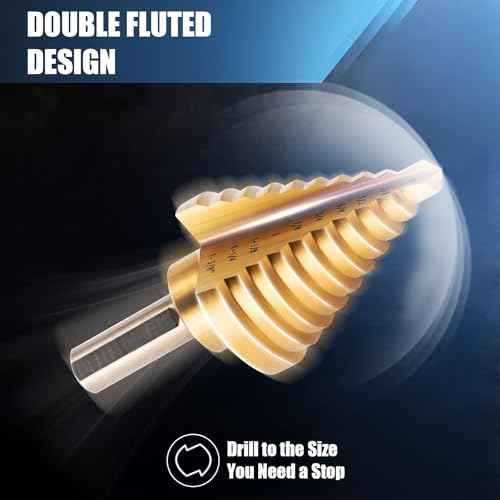 Titanium Coated HSS Step Drill Bit ? 10 Sizes (1/4" to 1-3/8") | High-Speed Steel Unibit for Metal & Plastic Sheet Drilling