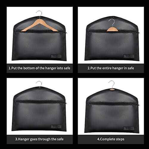 Sdstone Hanger Diversion safe with Lock, Fireproof Hanger Safe with Small Fireproof Bag,Secret Safe Under Clothes with Hidden Compartment to jewelry safes for home or Travel Safe 1 pack