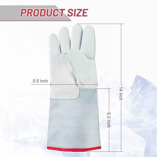 -482¢µ/-250¡É Cryogenic Gloves, 14.2"/36cm Low Temperature LN2 Liquid Nitrogen Freezer Dry Ice Cryo Antifreeze Gloves for Liquid Nitrogen Cold Storage