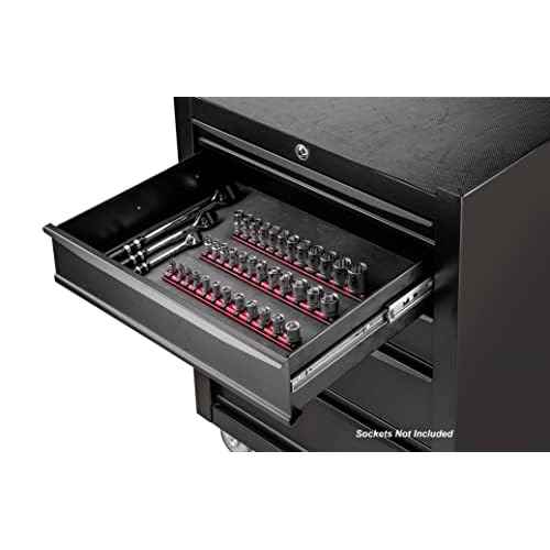 ARES 71181-3/8-Inch Drive Magnetic Socket Organizer - Aluminum Rail Stores up to 12 Sockets and Keeps Your Tool Box Organized