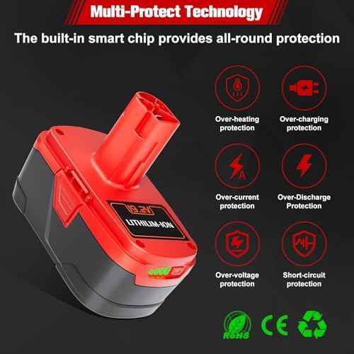 POWTREE 2 Pack 8.0Ah Replacement for Craftsman 19.2 Volt Battery Compatible with Craftsman C3 Lithium-Ion Battery XCP 130279005 130279003 130211004 130279017 1323903