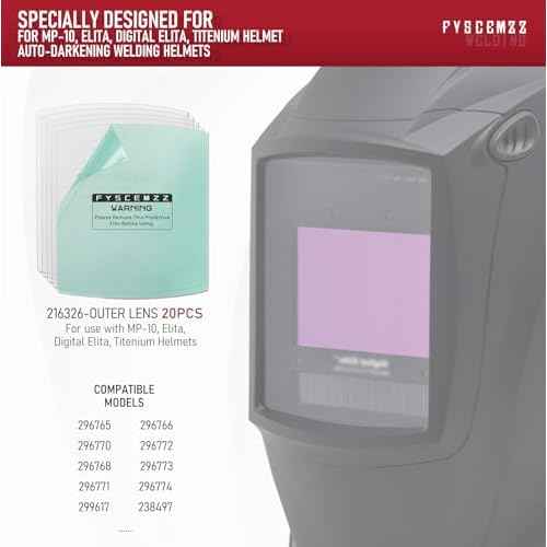 20PCS - 216326 MP-10 Elita Titenlum Front Outside Replacement Welding Helmet Clear Lens Cover
