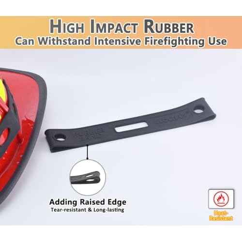 Fire Helmet Band with Wedge Set, Thickened and Flexible Rubber Firefighter Helmet Strap to Hold Flashlight, Handy and Durable 6061-T6 Aluminum Firefighter Wedge to Pair with Halligan or FuBar Tool
