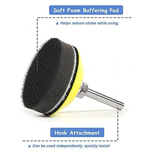 Mesee 2 Packs 2 Inch Hook & Loop Sanding Backing Pads with Soft Foam Layer Buffering Pad, 1/4 inch Shank Sanding Discs Pad Adapter Replacement Kit for Air Die Grinder Sander Rotary Tool
