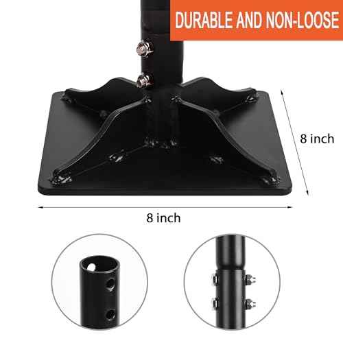 Steel Tamper 8in¡¿8in, 45in Long-Handled Hand Tamper with Rubber Grip, Durable Ground Tamper, Ideal for Leveling Garden Soil, Gravel, as Well as Laying Floor Tiles and Repairing Blacktop