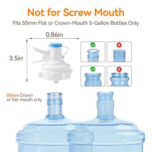5 Gallon Water Bottle Jug Holder, Water Jug Stand with 55mm Water Dispenser Valve, Heavy Duty Water Bottle Storage Rack with Wooden Storage Tier for Kitchen, Home and Office