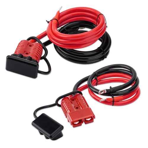 7 FT Quick Disconnect Winch Power Cable, 4 Gauge 4 AWG Copper Wiring, Heavy Duty Quick Disconnect Cables