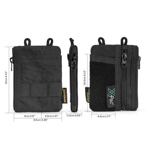 VIPERADE VE18-S Small EDC Pouch, Mini EDC Pocket Organizer for Men, EDC Pocket Organizer, 3 Slots with 2 Zipper Pockets Multitool Pouch