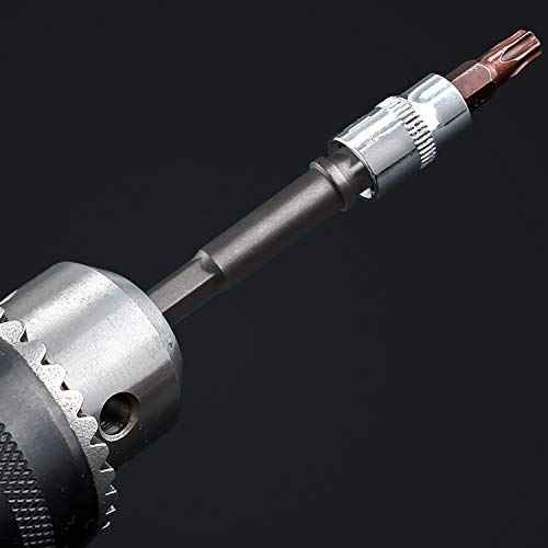 OIIKI 6 Pack 1/4 inch Square Socket Adapter Bit Set, Impact Driver Power Bits for Automotive DIY-1/4 Hex Shank