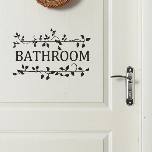 HAOHUODUO 2 Black Vine Bathroom Decals - Stickers for Bathroom Decor, Vinyl Wall Art 11.4x7.8 Inch