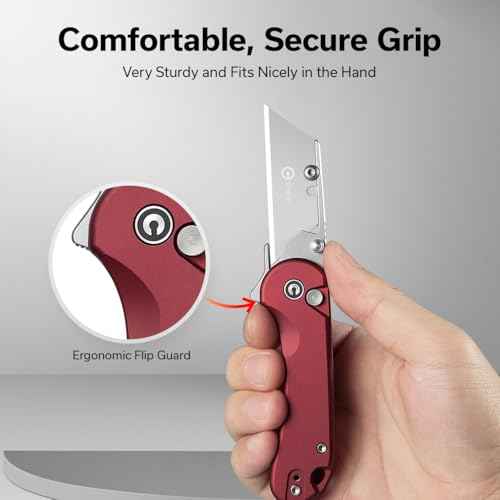 CIVIVI Folding Utility Knife Box Cutter, Elementum Utility Pocket Edc Knife with 3Pcs Extra Razor Blades, Three Ways to Open, Ideal Gifts for Men Women C23039B-5