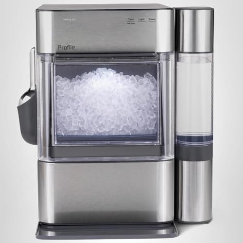 GE Profile Opal 2.0 Ultra Nugget Ice Maker with Side Tank and Scale Inhibiting Filter, Scoop Included, 38 lbs in 24 Hours, Pellet Ice Machine with WiFi & Smart Connected, Stainless Steel