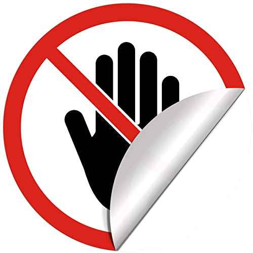 dealzEpic - Do Not Touch Sign Sticker - Self Adhesive Peel and Stick Round Vinyl Decal - 4 cm (1.57 inches) in Diameter