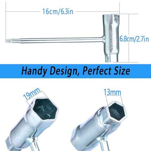 3pack Replacement Combination 13 x 19mm T-Wrench and T27 Torx Screwdriver, Chainsaw Tool Wrench, Chain Saw Scrench