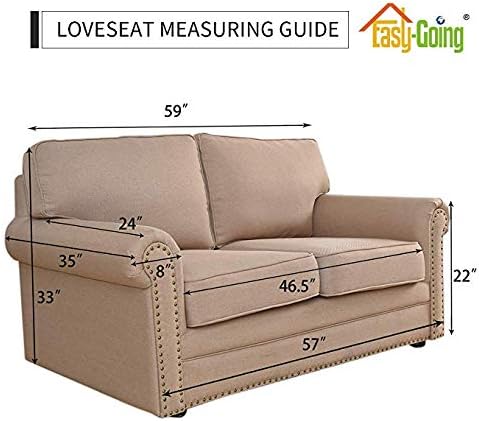 Easy-Going Reversible Loveseat Couch Cover for 2 Cushion Couch Sofa Cover for Dogs Water Resistant Furniture Protector with Foam Sticks Elastic Straps for Pet (Loveseat, Chocolate/Chocolate)