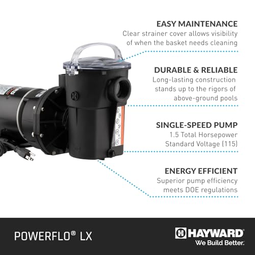 Hayward W3SP1580X15 PowerFlo LX Pool Pump for Above Ground Pools, 1.5 HP