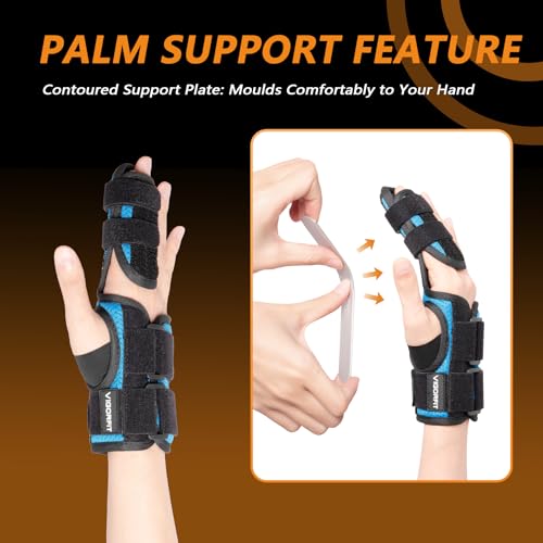 2 Finger Splint for Trigger Finger, Broken Fingers, Knuckle Sprains - Double Finger Support for Index, Middle, Ring Finger, Unisex Sizes, Right Hand, M