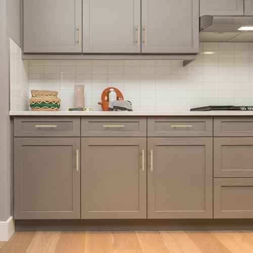 Ravinte 40 Pack 5 Inch Cabinet Pulls Champagne Bronze Stainless Steel Kitchen Drawer Pulls Cabinet Handles 5 InchLength, 3 Inch Hole Center
