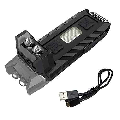 Nitecore Thumb 85 Lumens USB Rechargeable White & Red LED Keychain Light - Tiltable Work Light with Clip and a LumenTac USB Charging Cable
