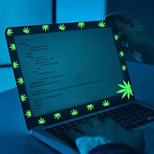 104 Pieces Pot Leaf Stickers Glow in The Dark Wall Stickers Luminous Adhesive Weed Leaf Decals for Home Decorations Birthday Wedding Party Supplies