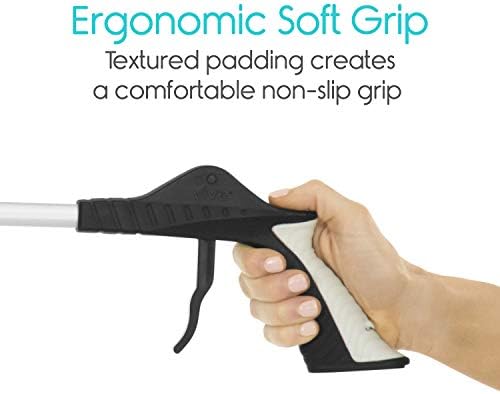 Vive 32" Grabber Reacher Tool - Foldable Pickup Stick with Rotating Jaw & Sensitive Trigger - Heavy Duty Mobility Grip Hand Aid - Extra Reach Extender Claw for Seniors, Elderly, Handicap
