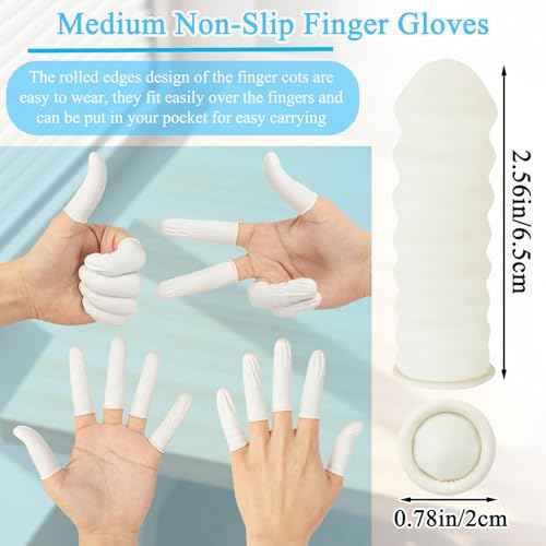 3000Pcs Latex Finger Cots Disposable Finger Glove Protection for Fingertip, Anti-Static Medium Finger Cover Protectors