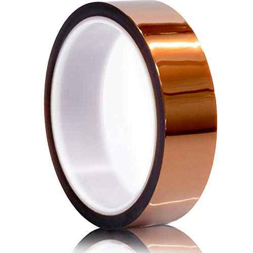 MYJOR Heat Resistant Tape, Kapton Tape for Masking, Soldering, Protecting Circuit Board, Cellphone Data line and Battery 1"(25mm) x 33m x1Roll