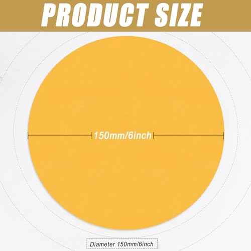 6 Inch - No Hole Hook and Loop Sanding Discs 600 Grit, Random Orbital Sandpaper for Automotive and Woodworking - 100 Pack