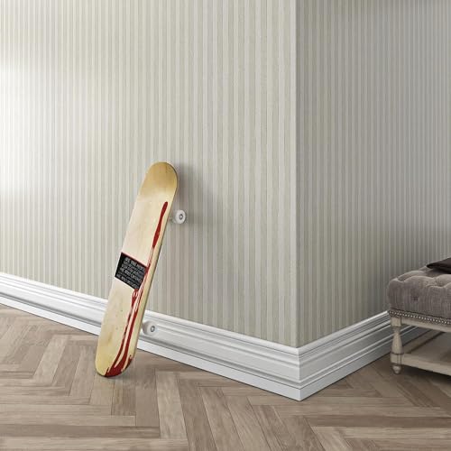 Livelynine Striped Wallpaper Peel and Stick Bedroom Cream Tan and White Stripe Wall Paper for Bathroom Waterproof Contact Paper for Countertops Table Desk Cover Kitchen Cabinet Vinyl Wrap 15.8x78.8