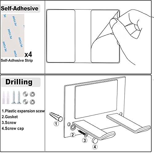 Self Adhesive Hair Dryer Holder Wall Mounted - Adhesive Bathroom Hair Blow Dryer Rack Organizer Compatible with Supersonic Hair Dryers (White)