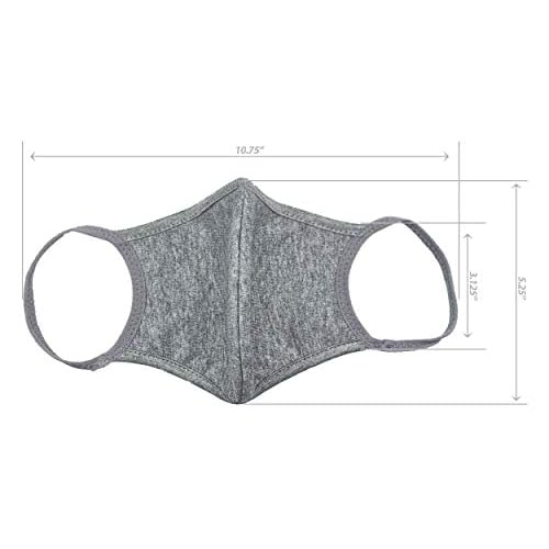 Universal Cloth Face Masks ? Reusable Dust & Allergy Masks ? 100% Cotton, 2 Layer, Washable, for Teens & Adults ? Protects from Dust, Pollen, Pet Dander & More (Gray, Medium- Pack of 4)
