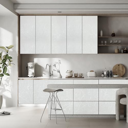 seonta White Silk Wallpaper Peel and Stick Self Adhesive Removable Embossed Vinyl Film Contact Paper for Cabinet Home Decoration Textured Shelf Paper