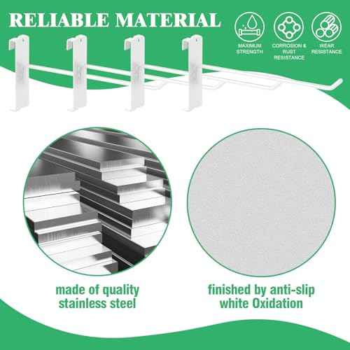 40Pcs 8" Gridwall Display Hooks Assortment Set, White Metal Grid Wall Panel Hanging Display Hook for Garage Shop Retail Storage, Wire Diameter 5mm/ 0.2¡±