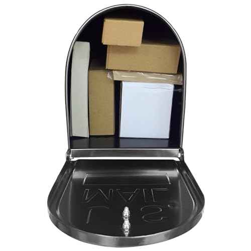 Black Galvanized Steel Post-Mount Mailbox, L19in. W x 6.7 in. H x8.7 in, Large Mailbox,Mailboxes for Outside Post Mount