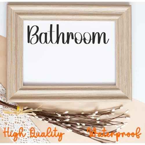 Pack of 2 Home Door Sign Stickers - Bedroom D?cor - Bathroom Door Sign - Toilet - Kitchen - Living Room (Bathroom)