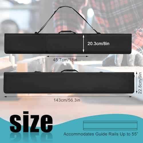 Guide Rail Bag 1680d Polyester Protective Track Saw Bag for Transporting Track Saw Guide Rails and Accessories, up to 55''