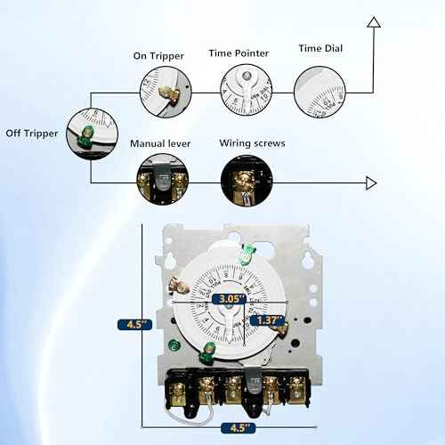 T104M Electromechanical Timer Switch Versatile Scheduling Manual Override,1-12 Cycles Per Day