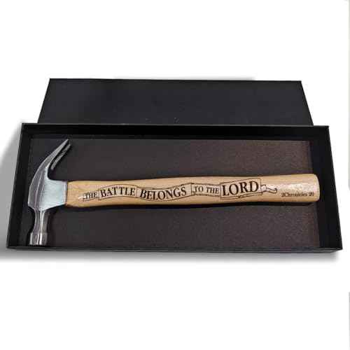 Jesuspirit - Engraved Hammer - Christimas Gifts, Wooden Hammer for Housework - Christian Gifts For Men, Father - Anniversary Gifts - Wedding Gift For Handy Man (The Battle Belongs To The Lord)