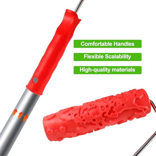 Wood Graining Tool Set, 3 Pcs 7" Fake Wood Grain Roller Painting Tool with Handle DIY Rubber Graining Tool Paint Look Like Wood On All Surfaces, Texture Roller
