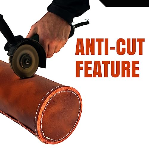 AP-LEATHER PRO-14 Top Grain Leather Welding Rod Bag, Welding Rod Holder/Electrode, Welding Rod Storage Container, 3 Inches Diameter, 14 Inches length (Lamination Leather)