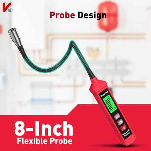 Gas Leak Detector, Portable Natural Gas Sniffer with 8-Inch Probe for Propane, Methane & Combustible Gases