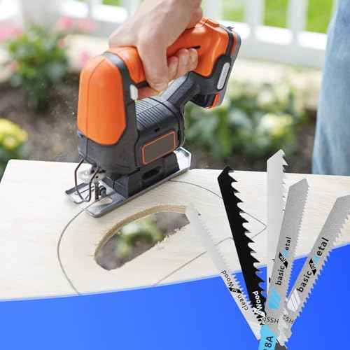 T Shank Jigsaw Blades Compatible with Black and Decker,25PCS Multi-Purpose HCS Jigsaw Blades Set Compatible with Black and Decker (T101AO, T144D, T118B, T118A, and T101B,Each 25pcs)