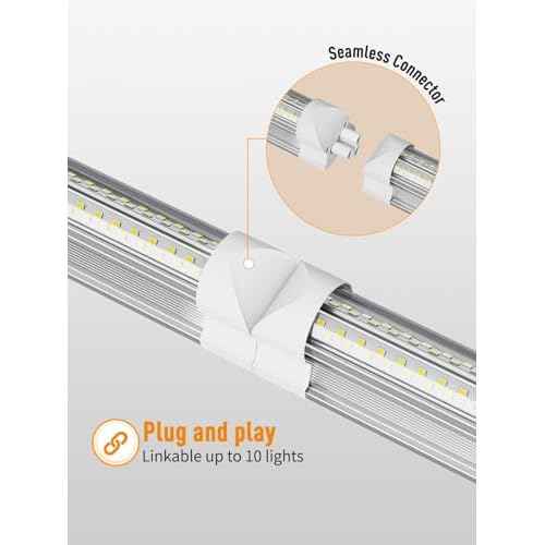 LED Shop Light, 25W 3750LM 6000K Super Bright, Plug and Play, Linkable Utility Shop Lights for Garage, Cabinet, Workbench, Workshop (6 Pack)