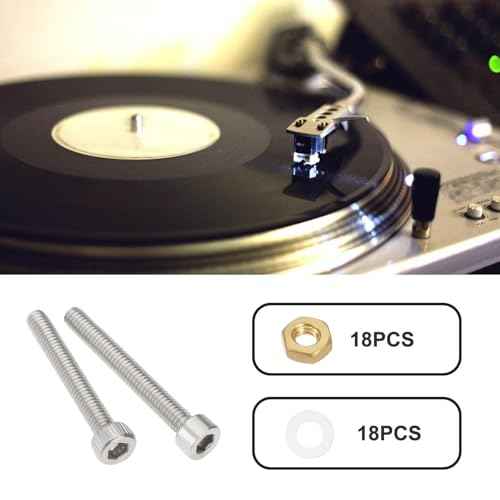 eMagTech 1 Set Turntable Headshell Cartridge Mounting Kit Phono Headshell Cartridge Screws M2.5 Bolts Nuts Washers Compatible with Linn Compatible with Thorens